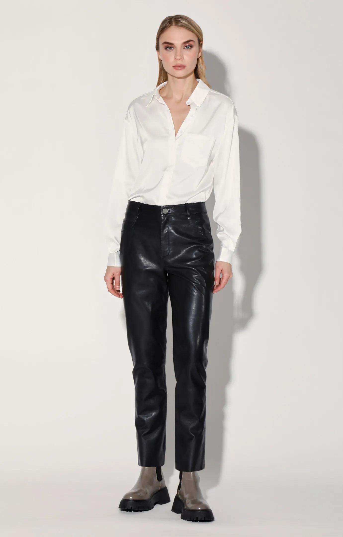 Walter Baker Yvette Pant, Black - Leather^Women Leather | Bottoms